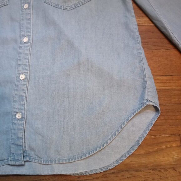 CLOTH & STONE Long Sleeve Point Collar Chambray tencel Shirt (S) - Picture 11 of 16